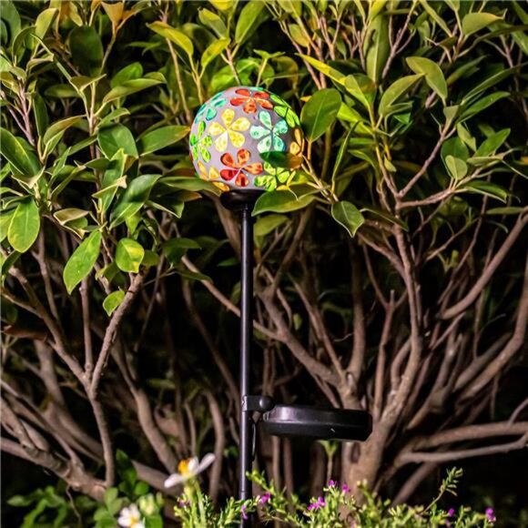 Mosaic Solar Lights Outdoor Decor Pathway Light Waterproof LED Stake Light - Picture 7 of 8